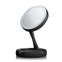 Oglinda rotunda machiaj cu iluminare LED ,reglabila , 25 cm, efect de lupa, Negru, Urban Trends ®