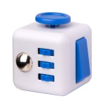 Cub antistres, Fidget cube cu latura anti-anxietate, alb-albastru inchis, 3x3x3 cm, Urban Trends ®