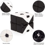 Cub rubik fidget senzorial antistres, Alb/Negru, 4x4x4 cm, Urban Trends ®