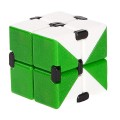 Cub rubik fidget senzorial antistres, Alb/Verde, 4x4x4 cm