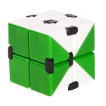 Cub rubik fidget senzorial antistres, Alb/Verde, 4x4x4 cm, Urban Trends ®