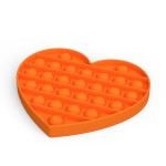 Jucarie antistres din silicon, Pop it now, forma inima Orange, 13 cm, Urban Trends ®