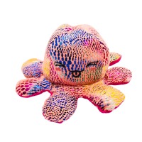 Caracatita reversibila din plus cu doua emotii, Octopus Mood trista si vesela, 19 x 15 cm, Multicolor/Rosu buline, Urban Trends  ®