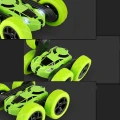 Masinuta cu telecomanda Stunt Car 4WD lumini led, scara 1:24, verde/negru