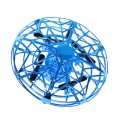 Mini drona cu senzori inflarosu, rotire 360 grade, control prin gesturi, Albastra