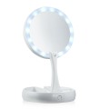 Oglinda rotunda machiaj cu iluminare LED ,reglabila , 25 cm, efect de lupa, Alb, Urban Trends ®