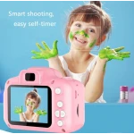 Aparat foto mini copii Full HD , 2.0 inch Micro SD ,View 140 ,memorie interna 128M,rezistent la apa,culoare roz