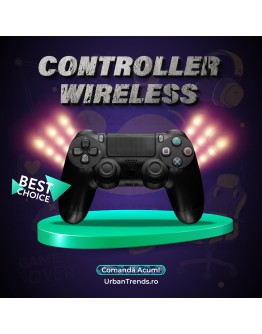 Controller wireless, fara fir, Doubleshock 4, Pentru consola PS4, Cu vibratii, Negru