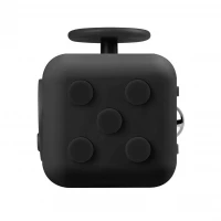 Cub antistres, Fidget cube cu latura anti-anxietate, negru, 3x3x3 cm