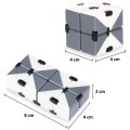 Cub rubik fidget senzorial antistres, Alb/Gri, 4x4x4 cm