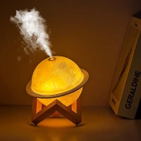 Umidificator, Difuzor de aroma terapie, lampa de veghe Luna, Saturn,  200ml, ultrasonic