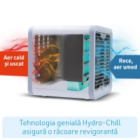 Racitor ventilator de aer conditionat portabil, USB, Lumina ambientala Arctic Air Blue