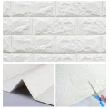 Set 10 x Tapet 3D Autocolant alb , design caramida, rezistent la apa, 70cm x 77cm 