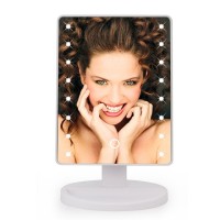 Oglinda mare machiaj cu iluminare LED reglabila , rotativa 360 grade , 27 cm, Urban Trends ®