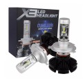 Set 2 becuri LED auto H1 / H3 / H4 / H7 / H11 / HB3 / HB4, model X3 Premium, 50W / 12000 lumeni , alb pur 6000k