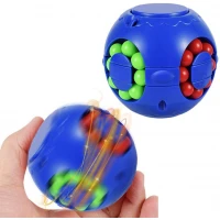 Spinner giroscop antistres, fidget de decompresie cu latura anti-anxietate, Albastru, 6.5 cm, + 3 ani, Urban Trends ®