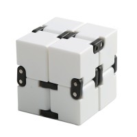 Cub rubik senzorial antistres, Infinity Magic Cube, Alb, 4x4x4 cm