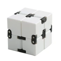 Cub rubik senzorial antistres, Infinity Magic Cube, Alb, 4x4x4 cm