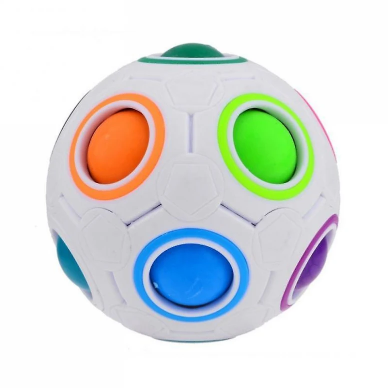 Minge antistres, Fidget ball cu buline anti-anxietate, Multicolor, 10 cm, + 3 ani, Urban Trends ®