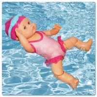 Bebelus de jucarie care inoata, interactiv, 33cm, inoata pe spate si da din picioare