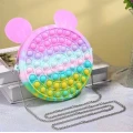 Geanta Pop it, cu lant,  Culori Pastel, model minnie mouse