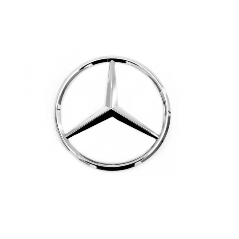 Emblema portbagaj Mercedes 8.5 cm, ! Pindere in 3 cleme, silver chrome