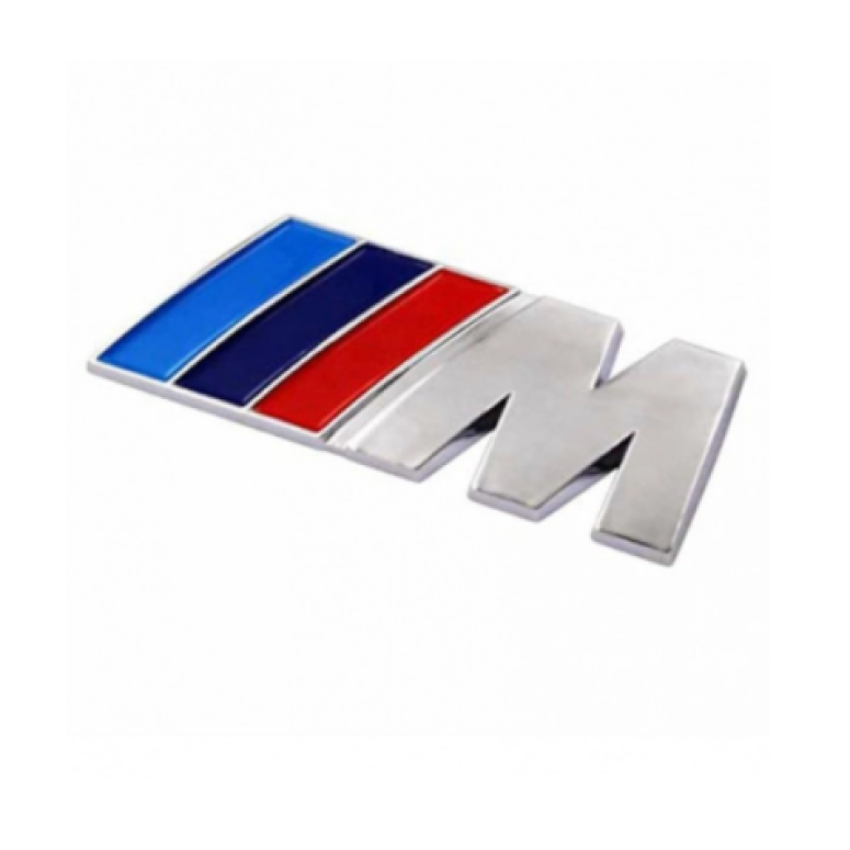 Emblema M Power pentru BMW, 80mm x 30mm crom, Silver Version