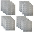 Set 20 buc Tapet 3D Autoadeziv , design modern , dimensiuni 77x70cm , model caramida in relief , gri,