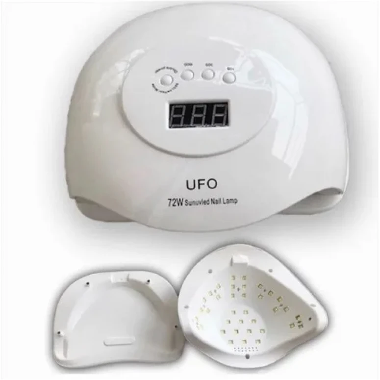 Lampa Profesionala Unghii, UV/LED Sun UFO, 72 W, uscare rapida, cu protectie impotriva radiatiilor UV, Alb