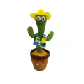 Jucarie interactiva Cactus Vorbitor si Dansator acumulator inclus, 32 cm, cu costumas de mexican petrecaret, cu baterii incluse, danseaza si repeta ceea ce spune copilul