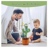 Jucarie interactiva Cactus Vorbitor si Dansator acumulator inclus, 32 cm  danseaza si repeta ceea ce spune copilul