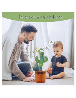 Jucarie interactiva Cactus Vorbitor si Dansator acumulator inclus, 32 cm  danseaza si repeta ceea ce spune copilul