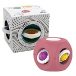 Jucarie antistres Cub Dimple 360 Spinner, 6x6 cm, crem, snur de siguranta inclus, Urban Trends ®
