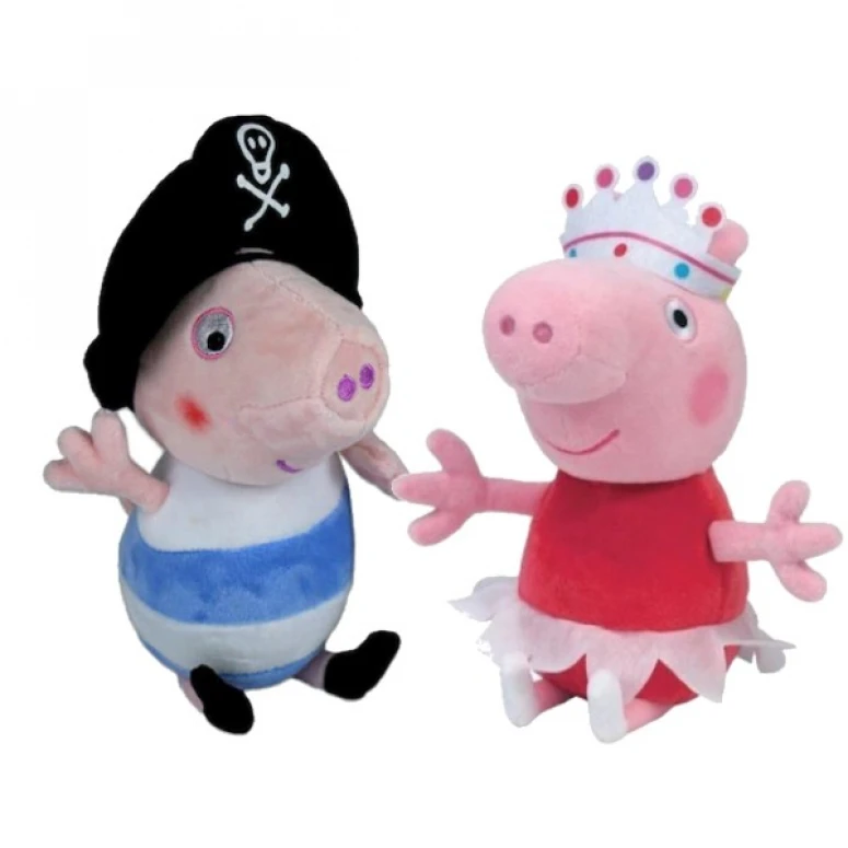 Set 2 jucarii de plus Peppa Pig Balerina si George Pirat, 25 cm, Urban Trends ®
