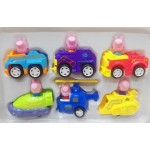 Set 6 figurine Peppa Pig in misiune cu masini , multicolor, in +3 ani, 8 cm , Urban Trends ®