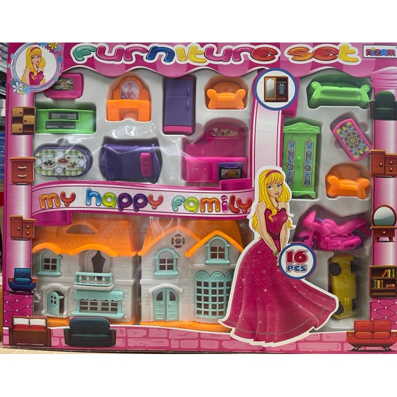 Set casa unei printese si accesorii de jucarie , My Happy Family , 65 CM