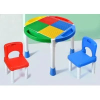 Masa multifunctionala  pentru copii , de joc tip LEGO sau pentru studiu si 2 scaune incluse 