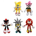 Set 5 jucarii de plus Prietenii lui Super Sonic, material fin si rezistent, 25 cm