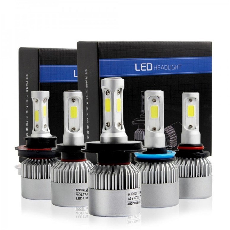 Set becuri LED, H1 / H3 / H4 / H7 / H11 / HB3 / HB4, 6500K, 8000LM/Set, Model S2, anulare eroare CANBUS