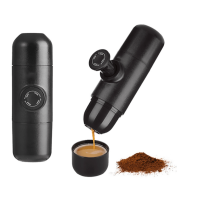 Espressor manual portabil cu cescuta incorporata, pentru voiaj, aparat cafea 
