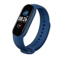 Bratara ceas Fitness-Smart M 5, Display OLED 0.96inch, Masurare ritm cardiac, puls, activitate, calorii, Pedometru, Notificari, Bluetooth, Blue