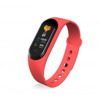 Bratara ceas Fitness-Smart M 5, Display OLED 0.96inch, Masurare ritm cardiac, puls, activitate, calorii, Pedometru, Notificari, Bluetooth, Rosu