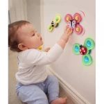 Set 3 Jucarii interactive spinner rotative cu ventuza pentru bebelusi 