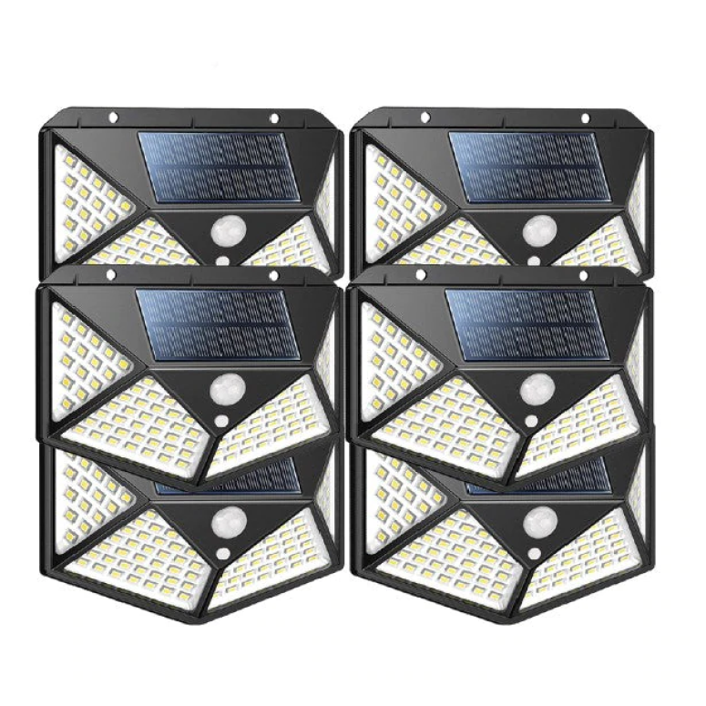 Set 6 Lampi Solare 150 LED-uri  Senzori de Miscare, 3 Moduri de Functionare, IP65, Incarcare solara in 8 Ore, Lumina Rece