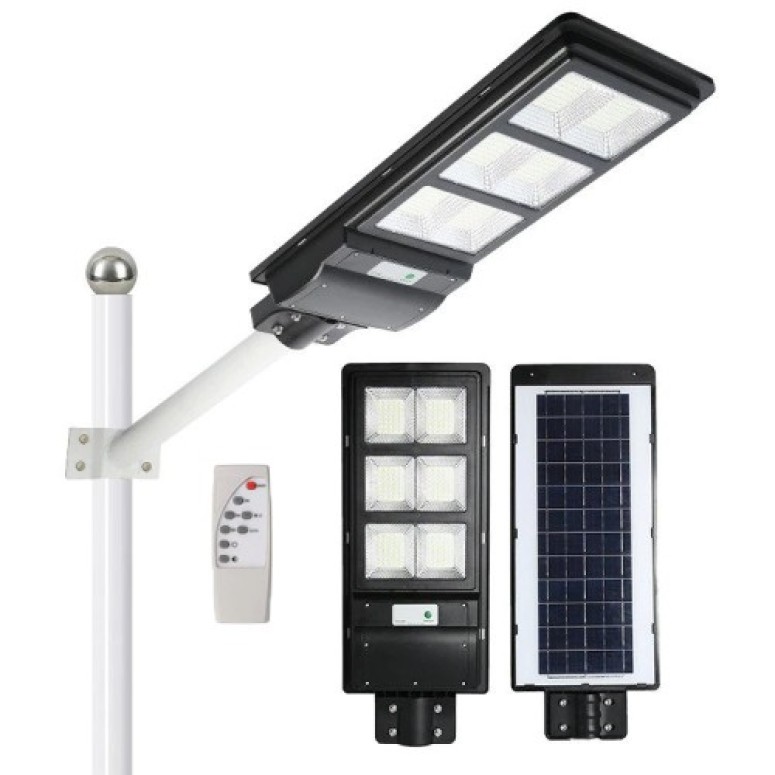 Lampa Solara LED profesionala, 280 W cu Incarcare Solara Panou Fotovoltaic + Telecomanda si suport metalic