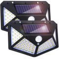 Set 2 Lampi Solare 100 LED-uri, Senzori de Miscare, 3 Moduri de Functionare, IP65, Incarcare in 8 Ore, Lumina Rece