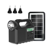 Kit Solar Portabil cu Lanterna LED, 3 Becuri LED, Radio FM, 8000 mAh, USB, Bluetooth