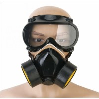 Mască respiratorie de siguranță pentru urgență, mască de lucru cu 2 recipiente pentru protecție cu formaldehidă, praf, fum și vopsea