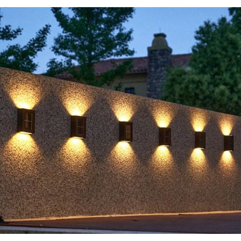 Set 8 lumini solare inteligente pentru scări, lampă solară pentru gard, forma Dreptunghi