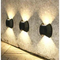 Set 8 Lampi Solare De Perete Impermeabil Exterior 8 LED, Scări Gard Decorare Grădină, forma Scoica